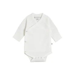 The Sleep Store Organic Cotton Pointelle Kimono Long Sleeve Bodysuit Cream Discount