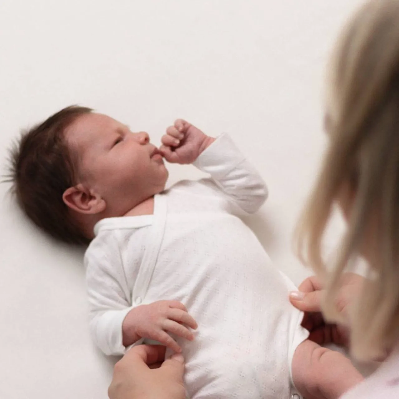 The Sleep Store Organic Cotton Pointelle Kimono Long Sleeve Bodysuit Cream Discount