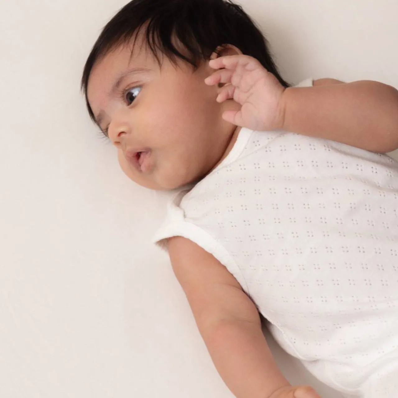 The Sleep Store Organic Cotton Pointelle Singletsuit Cream Discount