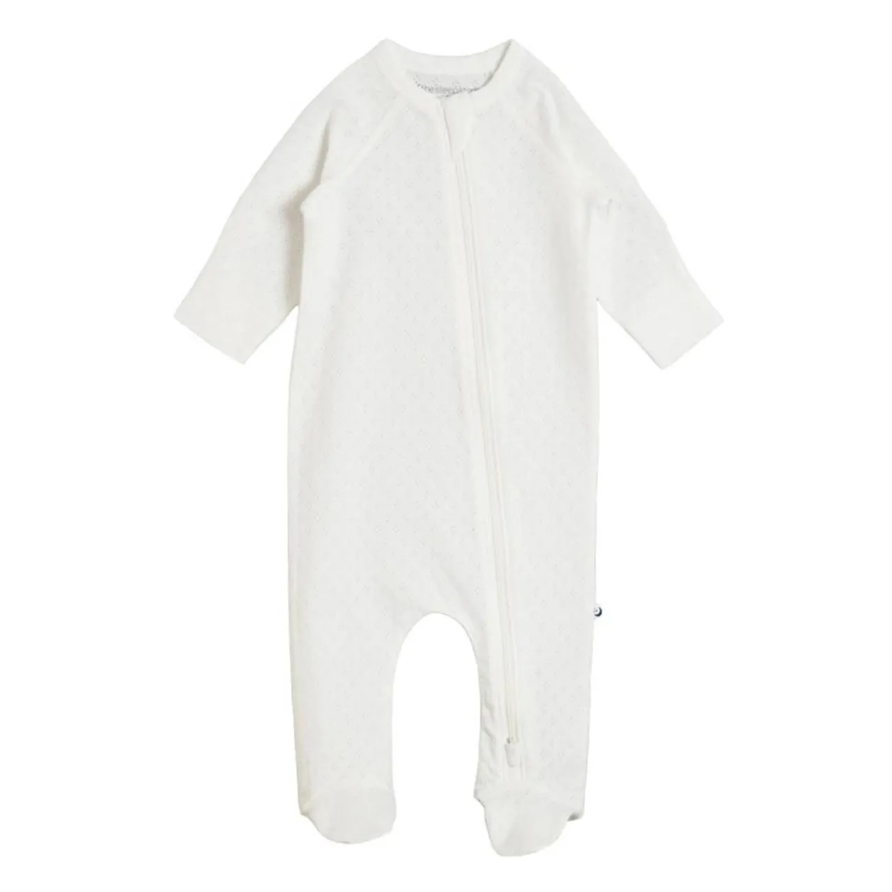 The Sleep Store Organic Cotton Pointelle Footed Zipsuit Cream Online