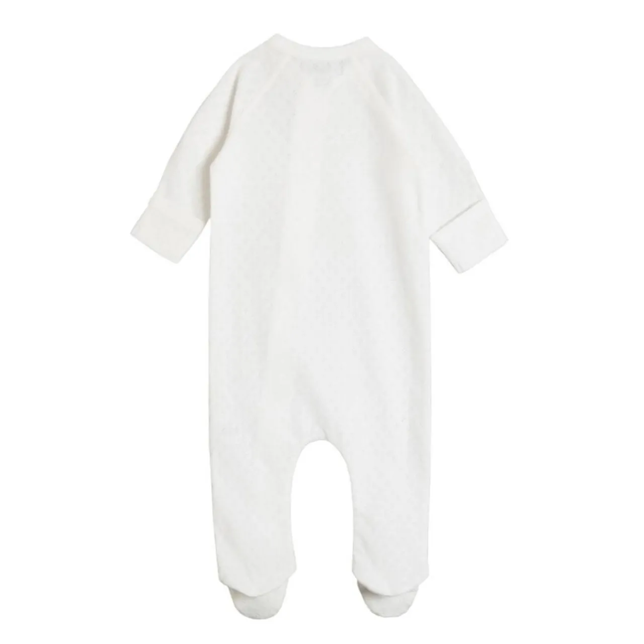 The Sleep Store Organic Cotton Pointelle Footed Zipsuit Cream Online