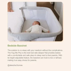 Unilove Hug Me Plus Airflow 3-in-1 Bedside Bassinet with Mosquito Net Denim Blue Outlet