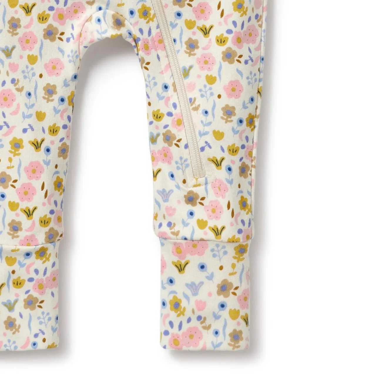 Wilson + Frenchy Long Sleeve Organic Zipsuit with feet Hot