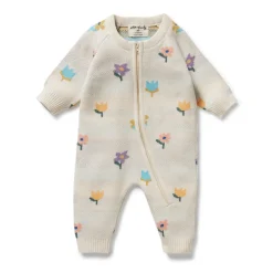 Wilson + Frenchy Wilson & Frenchy Organic Knitted Jacquard Growsuit New
