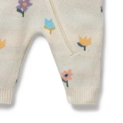 Wilson + Frenchy Wilson & Frenchy Organic Knitted Jacquard Growsuit New