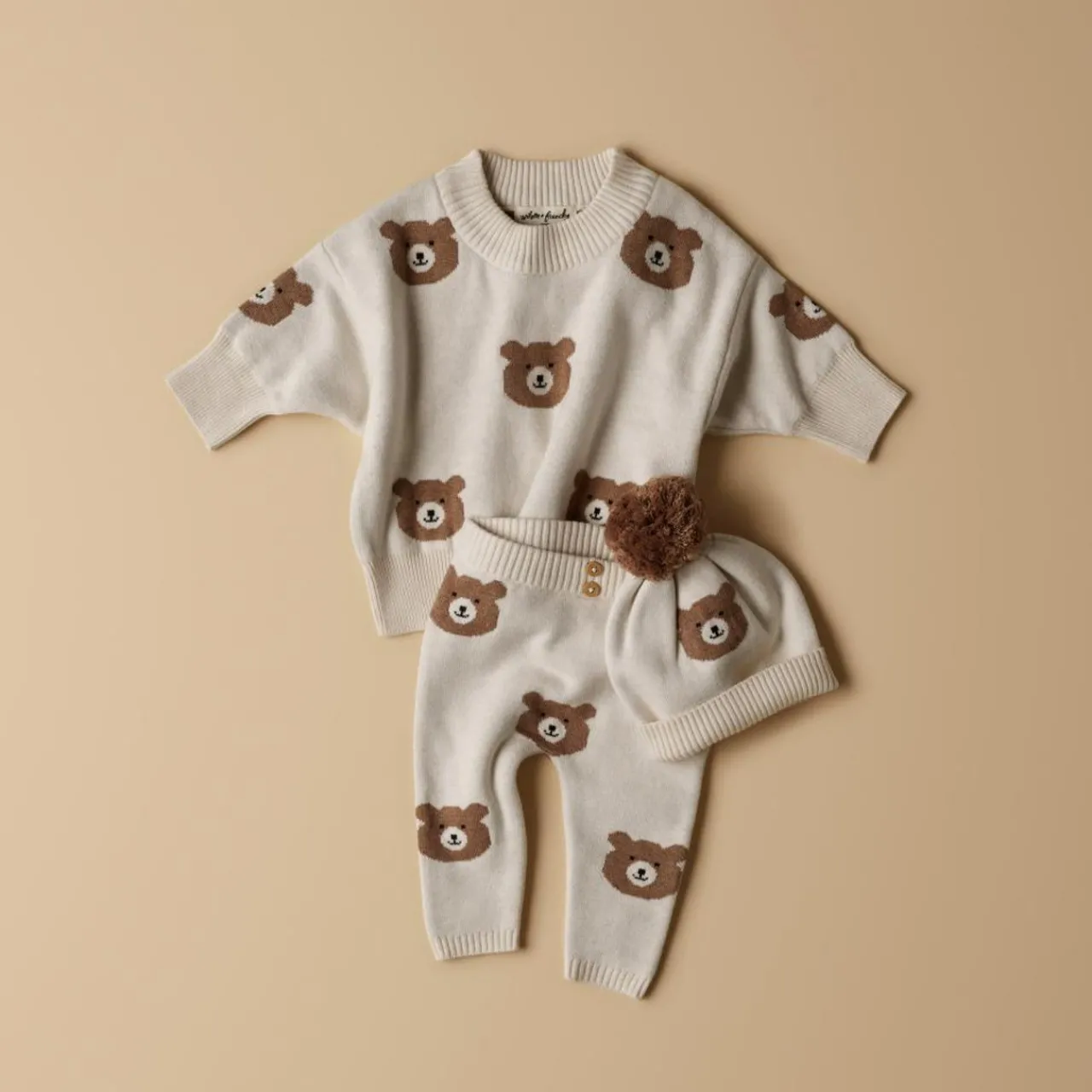 Wilson + Frenchy Wilson & Frenchy Organic Knitted Jacquard Legging Beary Cute Discount