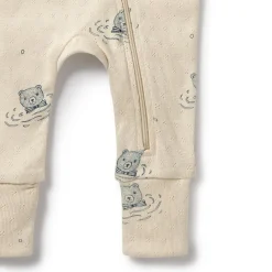 Wilson + Frenchy Wilson & Frenchy Organic Pointelle Zipsuit with Feet Fashion