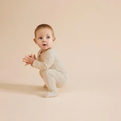 Wilson + Frenchy Wilson & Frenchy Organic Stripe Rib Zipsuit with Feet Online
