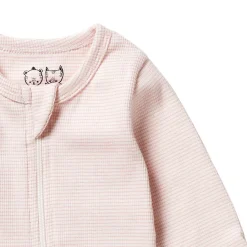 Wilson + Frenchy Wilson & Frenchy Organic Stripe Rib Zipsuit with Feet Online