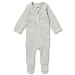 Wilson + Frenchy Wilson & Frenchy Organic Stripe Rib Zipsuit with Feet Online