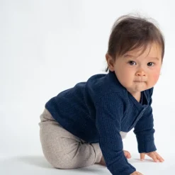 Woolbabe Merino/Organic Cotton Long Sleeve Henley Bodysuit - Daydream Collection Outlet