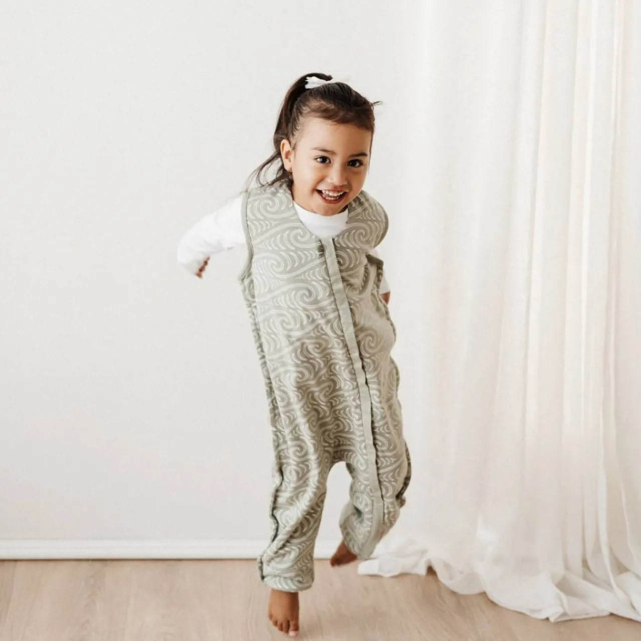 Woolbabe X BO & KO Collab 3-Seasons Sleeping Suit Flax Ngaru Sale