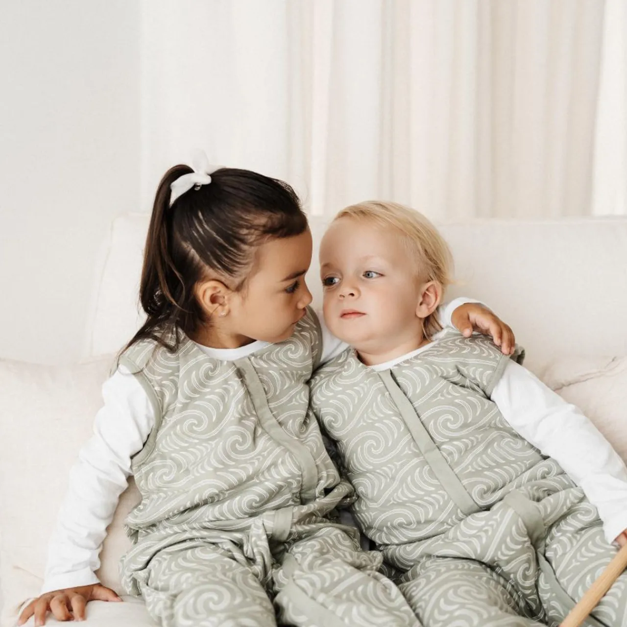 Woolbabe X BO & KO Collab 3-Seasons Sleeping Suit Flax Ngaru Sale